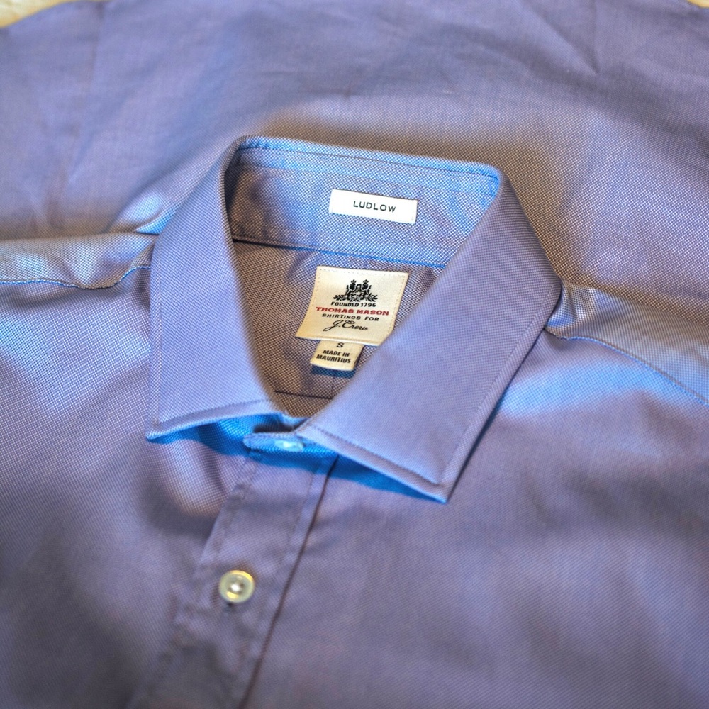 J.Crew Thomas Mason light blue oxford dress shirt. Size S